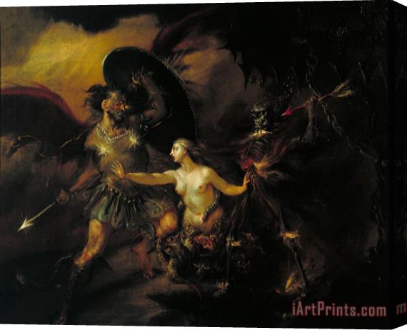 William Hogarth Satan, Sin And Death (a Scene From Milton's `paradise Lost') Stretched Canvas Print / Canvas Art
